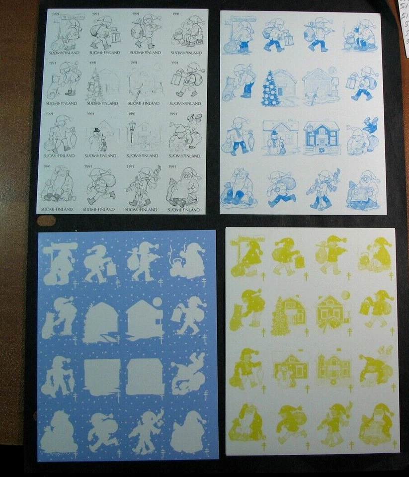 Finlandia Sello de Navidad 1991 Folleto y Pruebas Como Nuevo L648 Foto 4 de 4