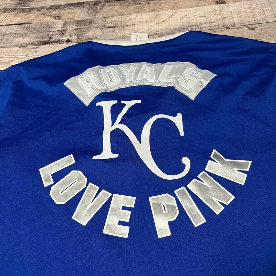 Love Pink Shirt Women's XS Blue Kansas City Royals MLB Baseball Sportswear - Image 3 of 4