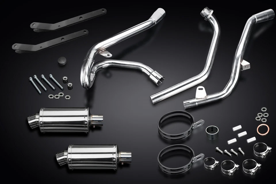 Silenciadores de escape ovalados de acero inoxidable completo Suzuki SV650 2-2 SS70 9" 98 99 00 01 02 Foto 2 de 2