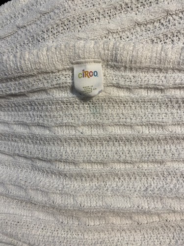 Circo Target White Baby Blanket Chenille Cable Knit Rope Security - Picture 2 of 2