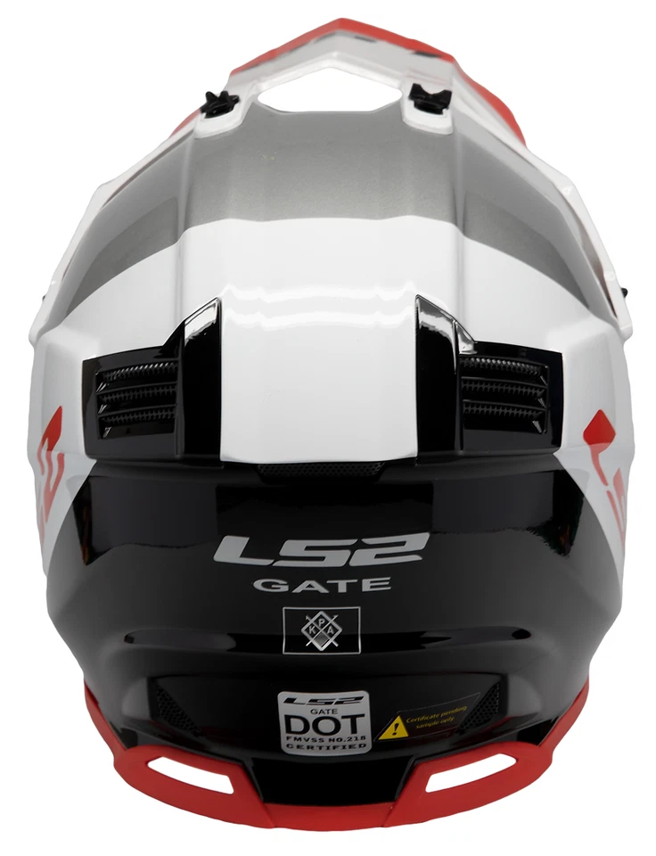 Casco de motocicleta LS2 Offroad Gate Launch Full Face MX blanco/rojo/negro S-3XL Foto 4 de 4