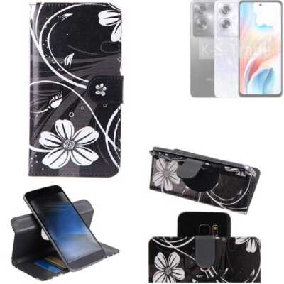 Für Oppo A79 5G 360° Schutz Hülle Wallet Case Design Blumen