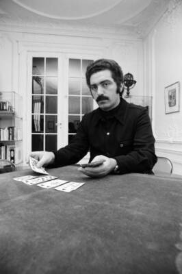 The couturier Paco Rabanne in his apartment in Paris in France 1974 Old Photo 1