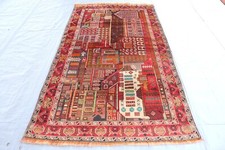 Afghan Vintage 4x7 ft Rusty Red Handmade Orie...