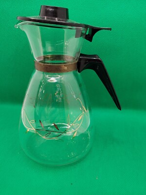 Tricolette Vintage 4 Cup Glass Coffee Carafe Pitcher Flameproof With Lid |  eBay