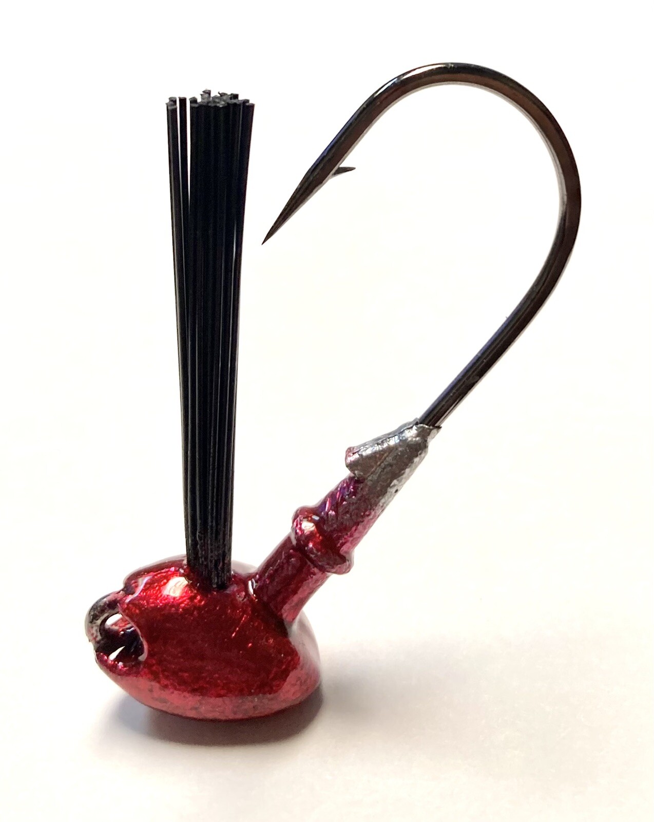 Lot Of 5 5/8 Oz Brush Jig Heads With *Gamakatsu* Hooks Candy Red