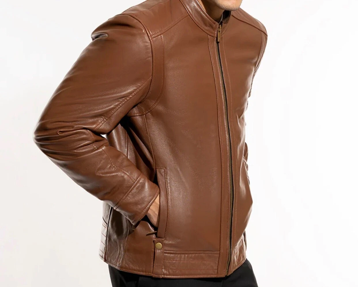 UK Men Brown 100% pure Leather Jacket (fully customized are available )