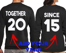 Juego a juego para parejas de cuello redondo Together Since Personalizar el mejor regalo para San Valentín