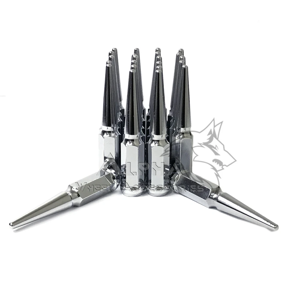 24 tuercas de clavo cromadas 1/2"-20 para Dodge Viper Dakota Durango Nitro + llave Foto 3 de 4