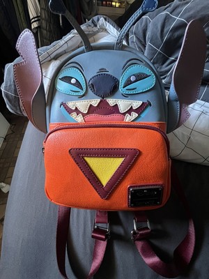 Loungefly Stitch Orange and Blue Backpack Amazon.com: Loungefly Disney Stitch Experiment 626 Faux  main image 3