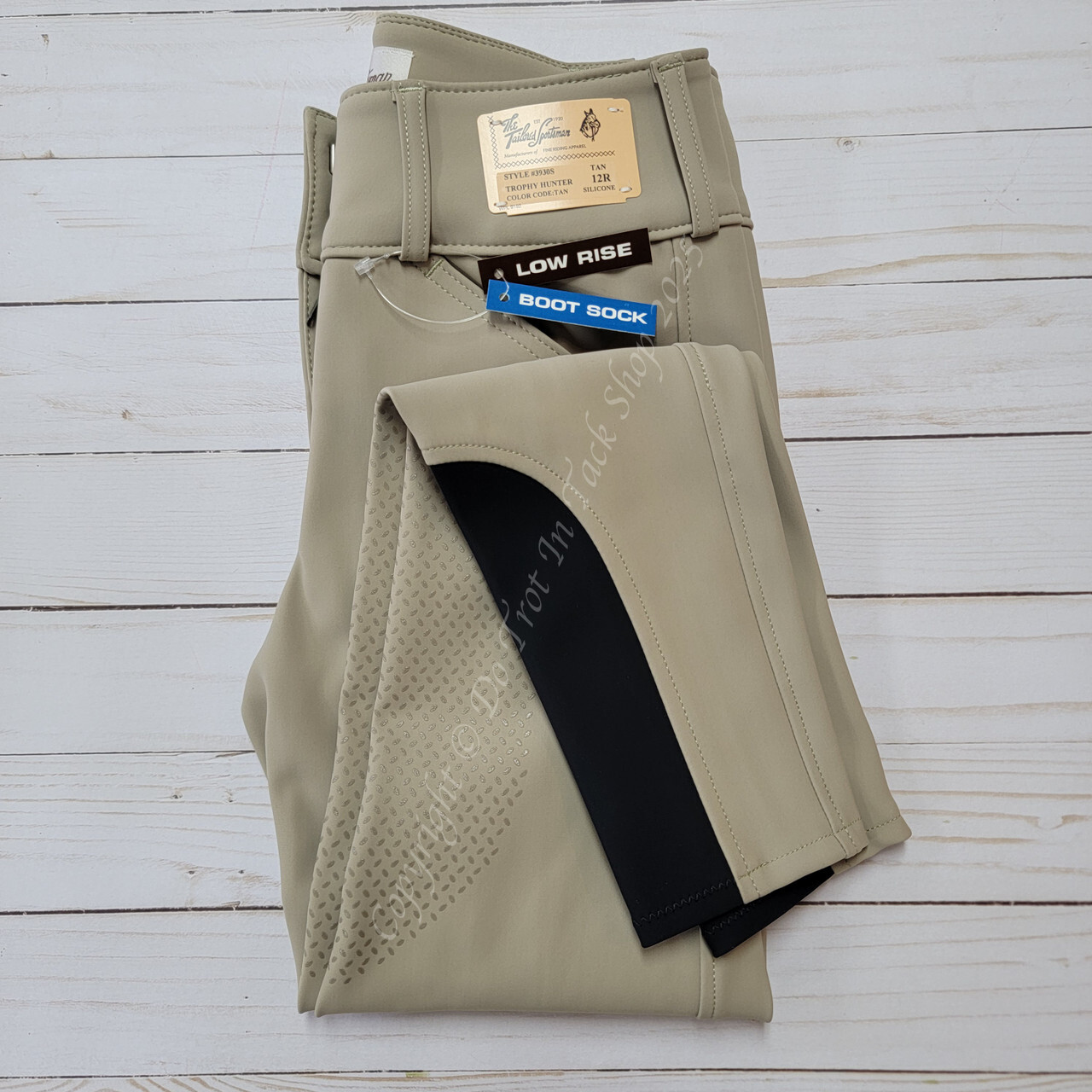 Tailored Sportsman Girls Med Weight Technical Breeches with Silicone Patch - TAN