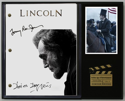 Lincoln Reproduktion signiert Film Skript Holz Plakette Display - Bild 1 von 8