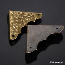 12Pcs Home Decor Antique Brass Jewelry Box Frame Wooden Corner Protectors Guards