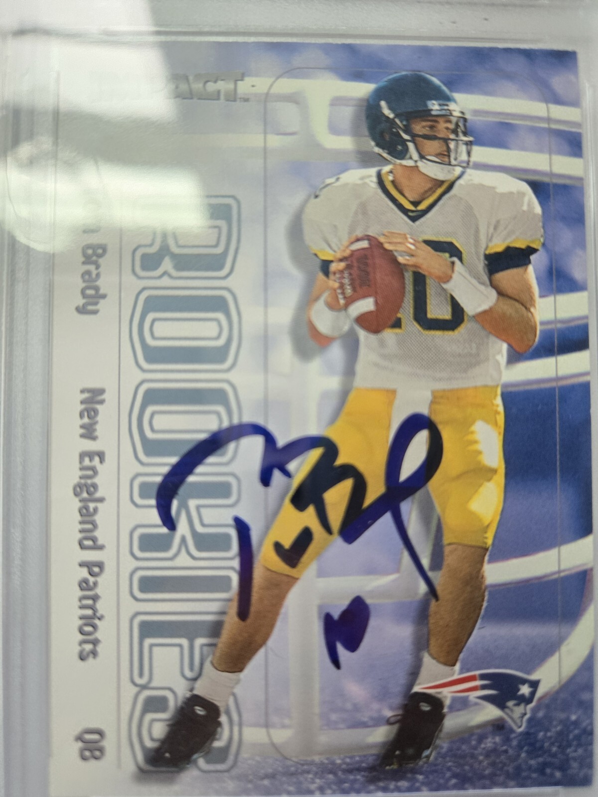 2000 Skybox Impact Tom Brady RC With Hand Signed Auto On Card!! PSA 10!! Wow!! view 3