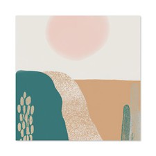 Landscape Fields Sun Boho Watercolour Wall Art Canvas Print Picture 24X24