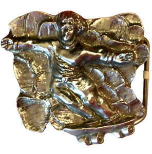 VINTAGE SKATEBOARDING BELT BUCKLE RARE INSTYLE 1978 SKATEBOARDERS