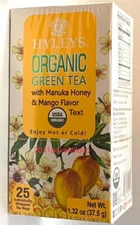HYLEYS Organic Green Tea with Makuna Honey & Mango Flavor 25 tea bags