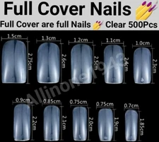 100/500Pcs Full Cover Nails Manicure Long Square False Tips Fake Nails -Jargod