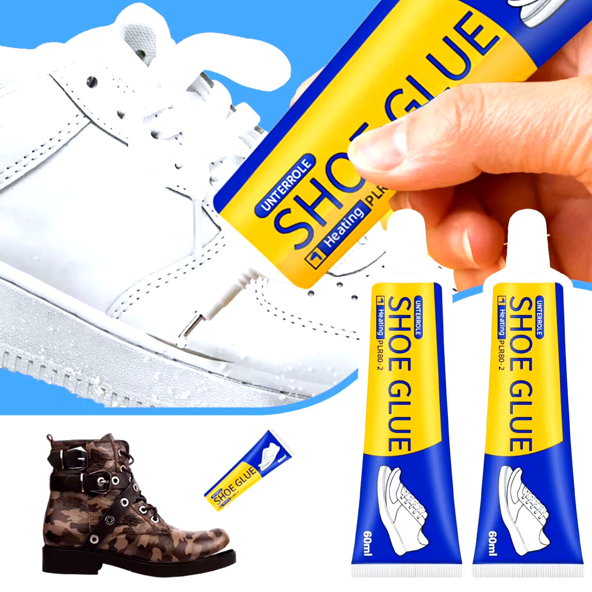 Adhesivo de reparación de tubo de suela de pegamento fuerte para zapatillas de deporte de cuero 60 ml