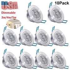USA 10Pcs Dimmable LED Ceiling Light Recessed 3W 5W Downlight Spotlight 110V