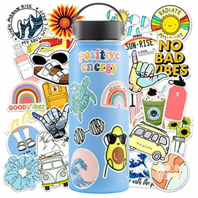 10pcs VSCO Girl Stickers Hydro Flask Good Vibes Decal Teen Cute