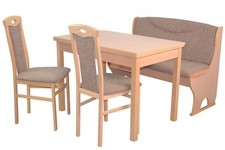 Sitzbankgruppe mit Truhensitzbank Buche / cappuccino Essgruppe Tischgruppe NEU
