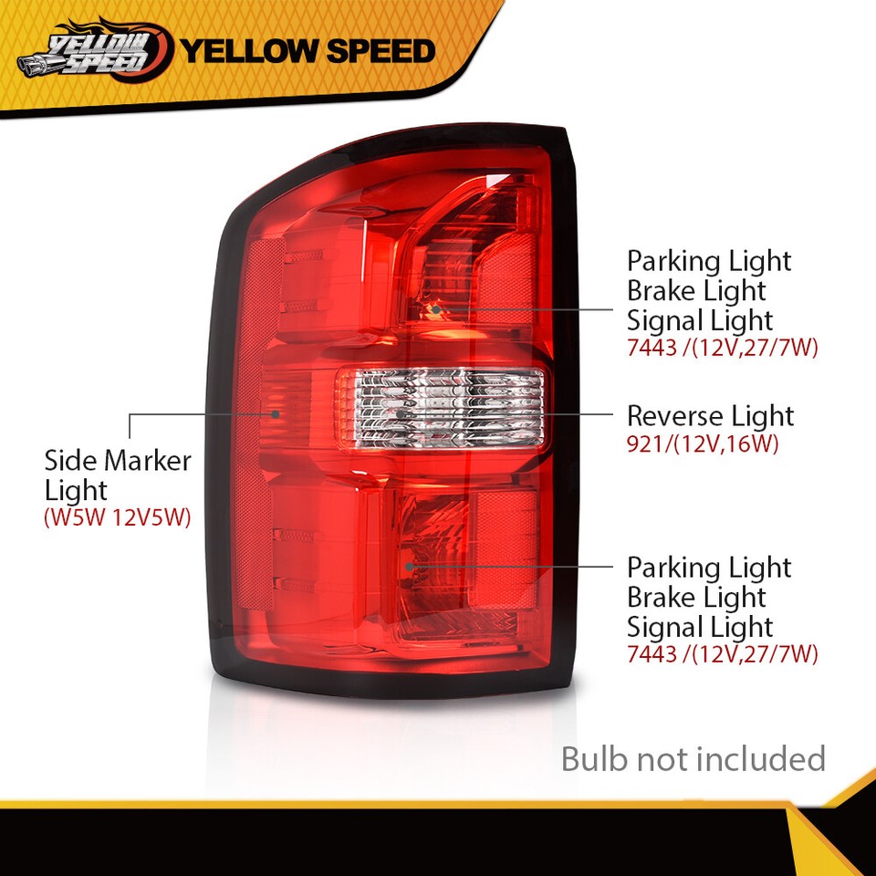 CNNELL Tail Lights W/o Bulbs Compatible With GMC Sierra - Foto 2