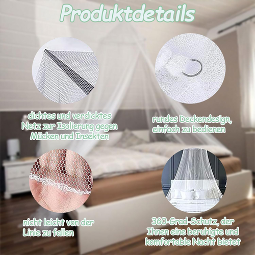 Moskitonetz Bett Baldachin, 250×1100×60cm Mückennetz Travel, Mückennetz Bett Bal - Bild 4 von 6
