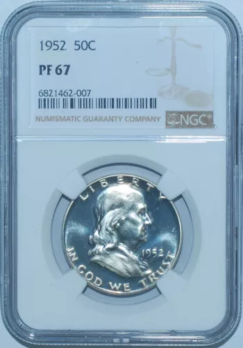 1952 NGC PR67 Proof Strike Franklin Half Dollar Looks Cameo Or Close