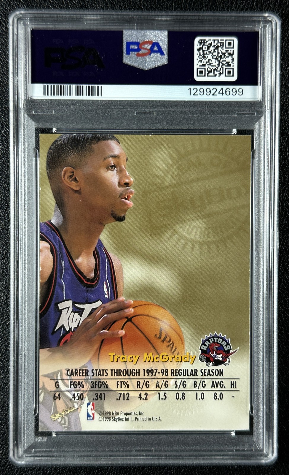 TRACY MCGRADY PSA 8 1998 SKYBOX PREMIUM #NNO AUTOGRAPHICS AUTO 4699 view 2