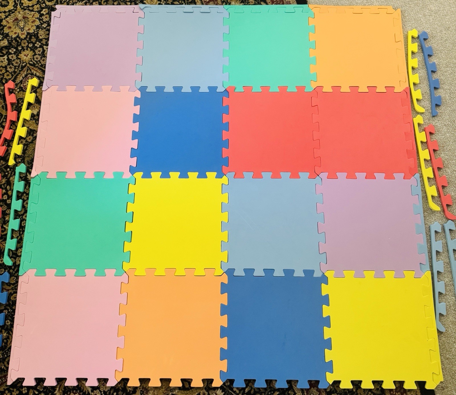 ProSource Foam Puzzle Floor Play Mat for Kids & Babies Assorted - 16 Tiles