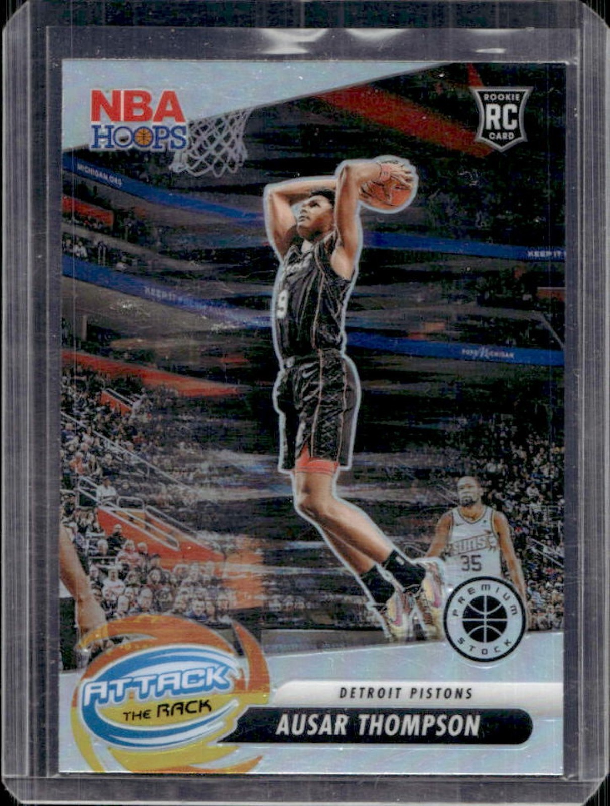 2023-24 Hoops Premium Stock Ausar Thompson Attack the Rack RC Silver Prizm #5