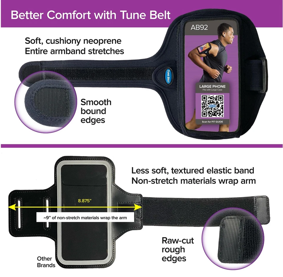 AB92 Cell Phone Armband for Running - Fits iPhone 16/15/14/13 Pro Max, Plus, ... - Image 3 of 4