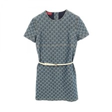 Gucci GG Denim Dress Women's Cotton Navy Size 38 Vintage Pre-owned