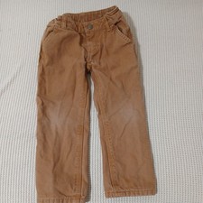 Carhartt Boys Canvas Dungaree Flannel-Lined Pants Child/Youth size 4