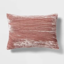 14"x20" Luxe Velvet Oblong Decorative Pillow Mauve - Threshold