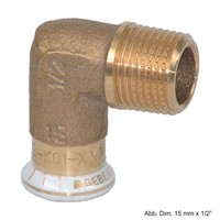 "Geberit Mapress Rotguss ÜBergangswinkel 90° Ag, 18Mm X 1/2\""