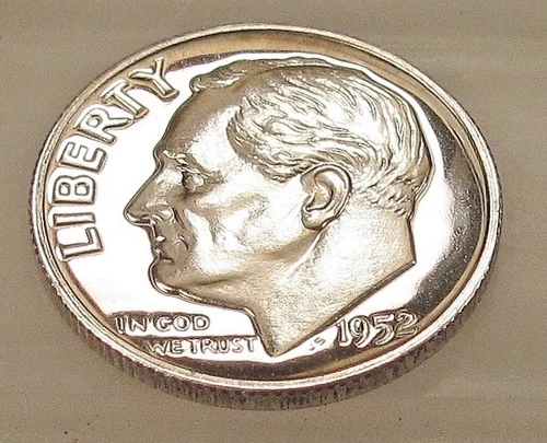 1952 Gem LIGHT CAMEO Proof  "EYE CANDY" Dime 90% Silver Blazing Luster #303 ~ 10