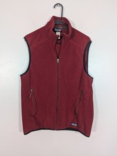 Vintage Patagonia Fleece Vest Mens M Red Full Zip Hiking Outdoor USA Made 90s
