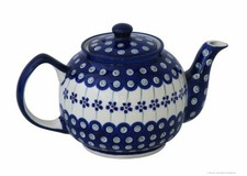 Bunzlauer Keramik 1L Teekanne Kaffeekanne zeitlos, kompakt-bauchig, Dekor 166a