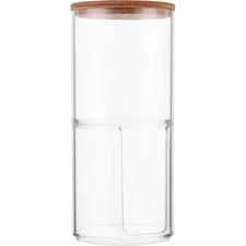 BoxUp Clear Double Wooden Cotton Pad Organizer