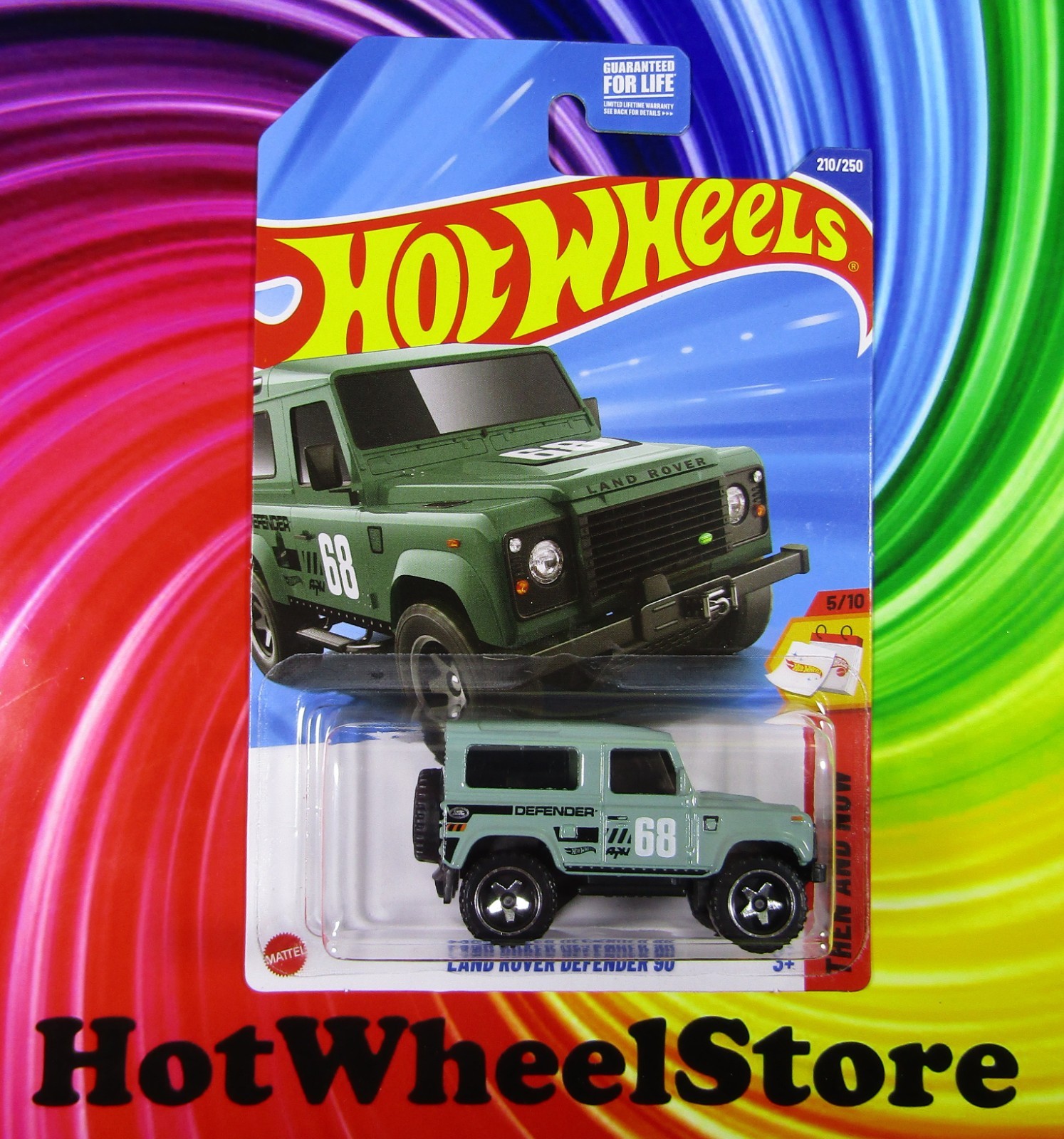 2025  Hot Wheels   Mint Green   LAND ROVER DEFENDER 90  Card #210   HW30-120625