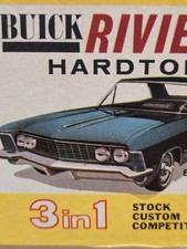 Modellino kit plastica 1/25 vintage 1963 BUICK RIVIERA AMT originale 1963 EMISSIONE 