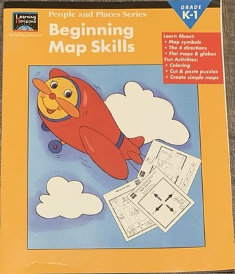 RARE! 1st Trade PB Ed Beginning Map Skills Learning Horizons Grade K-1 1995 GOOD