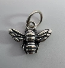 🐝 CUTE!! BUMBLEBEE STERLING SILVER CHARM ~ Detailed!  • NEW •