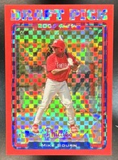 2005 Topps Chrome Mike Bourn Red X Fractors /25 #471 RC Philadelphia Phillies