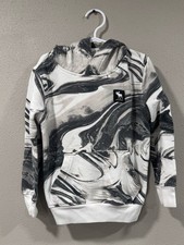 Abercrombie  Fitch Kids Marble-Print Pullover Hoodie in Black  White