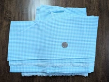 1Yd/60" 100%cotton AQUA -WHITE small 1/8 GINGHAM woven Fabric sold BTY,  NEW