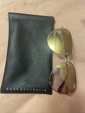 Quay Australian High Key Mini 126 Classic Aviator Sunglasses Gold Frame
