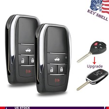 2 For 2007 2008 2009 2010 2011 Toyota Camry Corolla Rav4 Flip Key Fob Shell Case